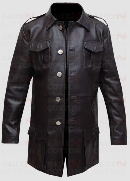 German Brown Blazer Leather Coat